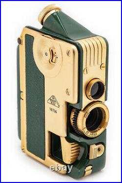 (24) GOERZ Minicord Gold plated withgreen leather, case, beautiful, serviced