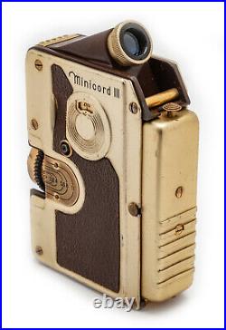 (69) GOERZ Minicord III subminiature, gold & brown, withcase, beautiful, serviced