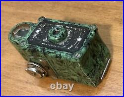 Coronet Midget 16mm Film Spy Camera Bakelite Marble Green Rare Vintage 1930s