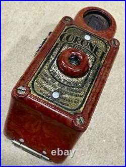 Coronet Midget 16mm Spy Vintage Camera Red Bakelite Rare 1930s