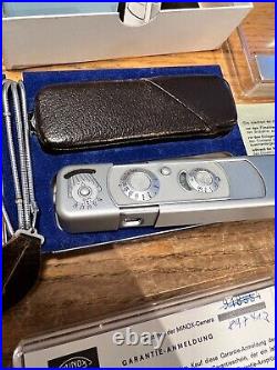 Vintage 1967 MINOX B Miniature Spy Camera with Chain Case Manual Pouch (Germany)