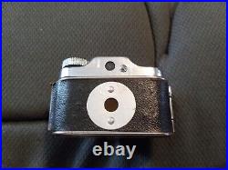 Vintage CRYSTAR Miniature Mini Spy Film Camera In Brown Leather Case