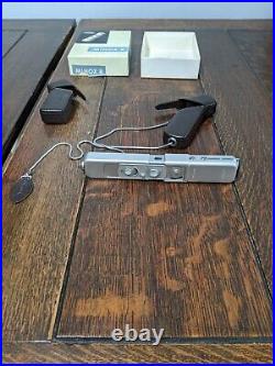 Vintage MINOX B Mini SIlver Spy Camera With Leather Case Chain Original Box