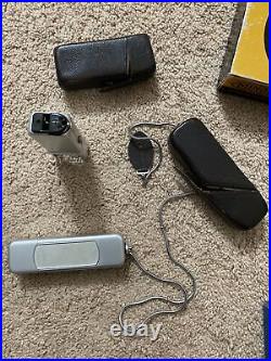 Vintage MINOX B Miniature Spy Camera with Chain, Flashgun & Leather cases