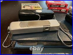 Vintage MINOX B SPY CAMERA Bundle/ Sealed Film! / FLASHES/ CASES & BOOK Mint