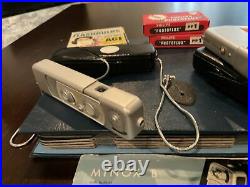 Vintage MINOX B SPY CAMERA Bundle/ Sealed Film! / FLASHES/ CASES & BOOK Mint