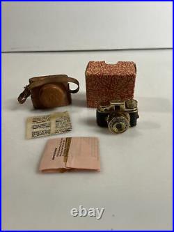 Vintage Minature Camera Made in Occupied Japan Hit Gold Colored & Instructions