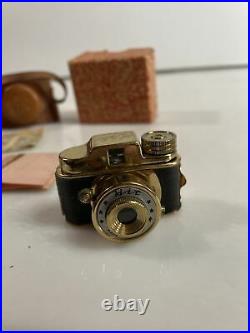 Vintage Minature Camera Made in Occupied Japan Hit Gold Colored & Instructions