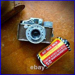 Vintage Miniature Spy Hit Camera Leather Case Rare! Brown leather version